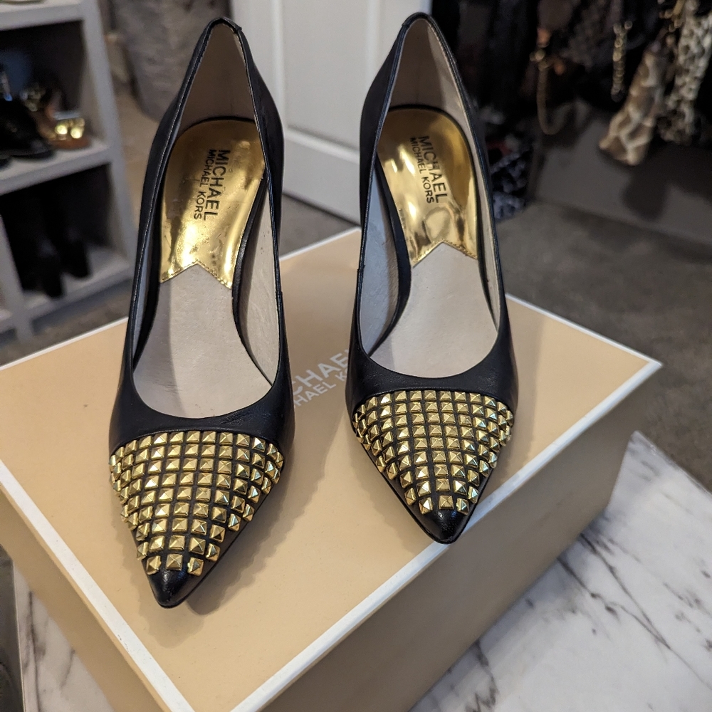 Michael Kors Gold Stuffed Stilettos